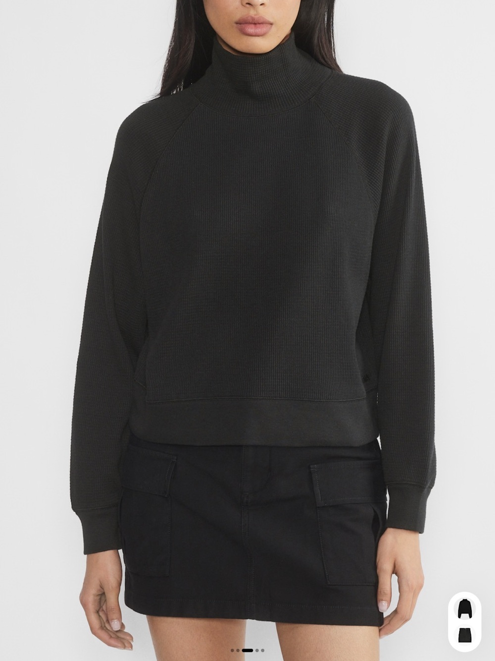 Aritzia TNA Waffle Wade Mockneck Sweater - Size Small